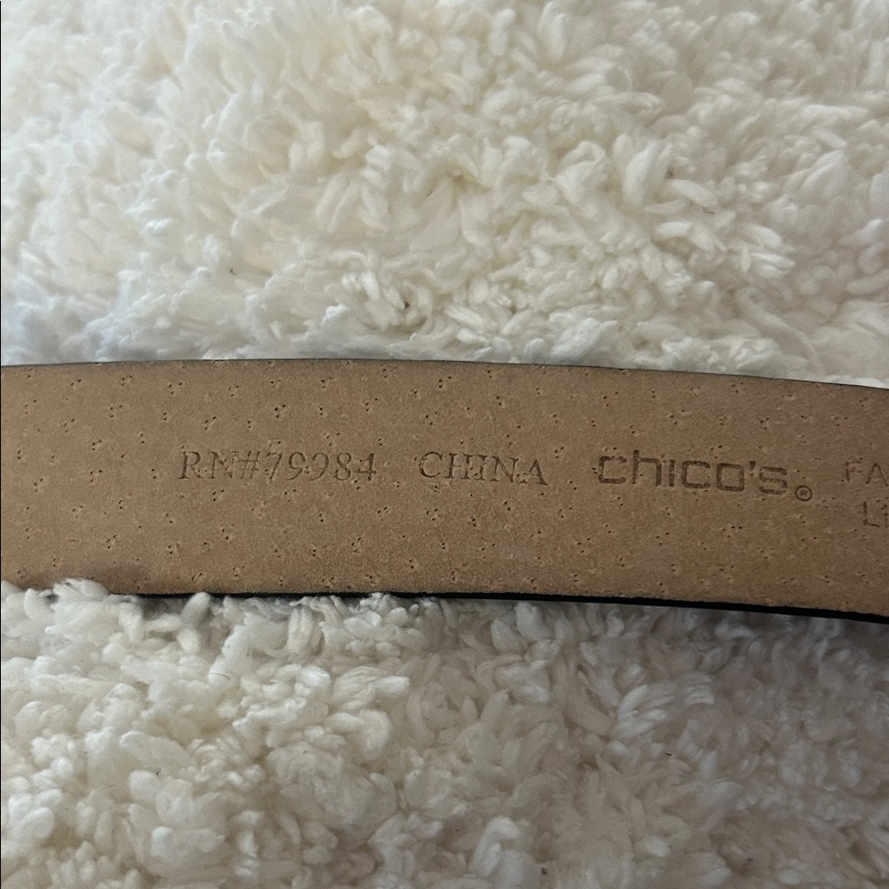 Chico's Black Belt with Gold and Silver Buckle - Picture 2 of 7